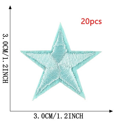 20 τμχ μπαλώματα με πέντε άκρες αστεράκια πολλά για σίδερο ρούχων σε τυχαία χύμα θερμικό αυτοκόλλητο κέντημα Sew Designer Parches Para Ropa