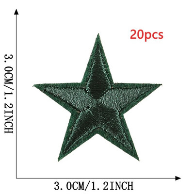 20 τμχ μπαλώματα με πέντε άκρες αστεράκια πολλά για σίδερο ρούχων σε τυχαία χύμα θερμικό αυτοκόλλητο κέντημα Sew Designer Parches Para Ropa