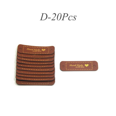 20 buc/lot etichete handmade pentru haine realizate cu inimă etichete din piele Etichetă manuală pentru pălării etichete de tricotat accesorii de cusut