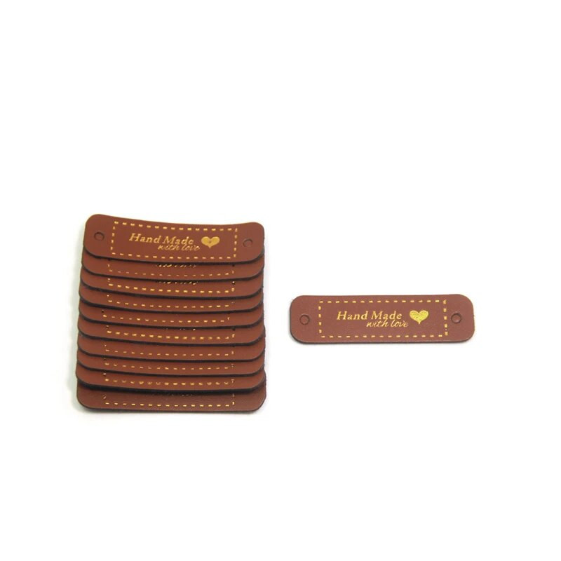 20 vnt/partija Rankų darbo etiketės drabužiams, pagamintoms iš širdelės odos etiketės Rankų darbo etiketės skrybėlėms Mezgimo etiketės Siuvimo priedai