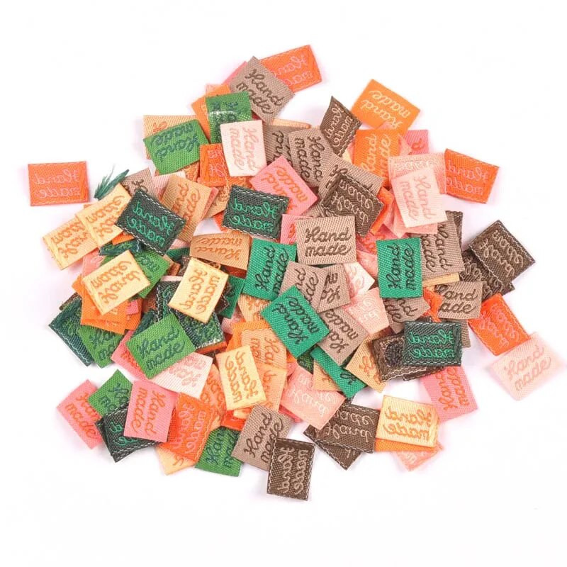 100 τμχ Χειροποίητες Ετικέτες Ρούχων Ανάγλυφες Ετικέτες DIY Flag Labels Για Ράψιμο Ενδυμάτων Κάλτσες Αξεσουάρ cp2393