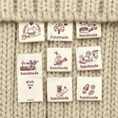 50 tk Käsitsi valmistatud riidest etiketid õmblusmasin jänes puuvillane kootud volditud sildid Beež käsitsi valmistatud silt kootud mütsidele 20x40MM