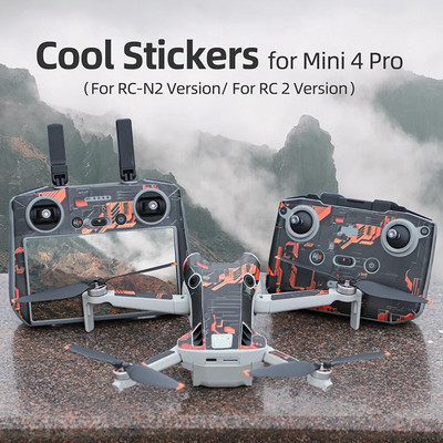 Colorful Sticker Charming Appearance Remoulded Skin Set Compatible For DJI Mini 4 Pro Drones RC 2 Remote Controller