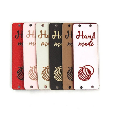 20τμχ Χειροποίητες Δερμάτινες Ετικέτες Χειροποίητες Ετικέτες Ετικέτες για Ρούχα "Made With Love" Καρδιά Πλέξιμο Ετικέτες για Καπέλα Τσάντες Ραπτική Χειροτεχνία