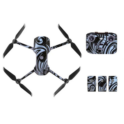 Cool Graffiti Style Decal Skin Sticker за DJI Mavic Air 2 Drone + Дистанционно управление + 3 батерии Защитно фолио Капак