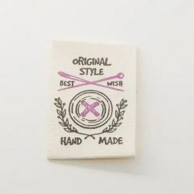 Ετικέτα από καθαρό βαμβακερό ύφασμα, ετικέτα γιακά, διπλωμένο στρίφωμα, χειροποίητη υφασμάτινη ετικέτα, DIY χειροποίητα αξεσουάρ, σε απόθεμα