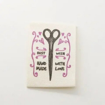 Ετικέτα από καθαρό βαμβακερό ύφασμα, ετικέτα γιακά, διπλωμένο στρίφωμα, χειροποίητη υφασμάτινη ετικέτα, DIY χειροποίητα αξεσουάρ, σε απόθεμα