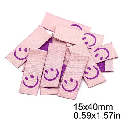 Πολύχρωμες Ετικέτες Smile Face 50τμχ Ετικέτες Ρούχα για Χειροποίητη Βαμβακερή Χειροποίητη Ετικέτα για Παιδικά Ρούχα Ράψιμο Αξεσουάρ Ενδυμάτων