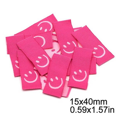 Πολύχρωμες Ετικέτες Smile Face 50τμχ Ετικέτες Ρούχα για Χειροποίητη Βαμβακερή Χειροποίητη Ετικέτα για Παιδικά Ρούχα Ράψιμο Αξεσουάρ Ενδυμάτων