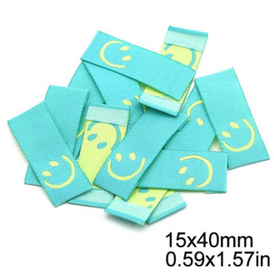 Πολύχρωμες Ετικέτες Smile Face 50τμχ Ετικέτες Ρούχα για Χειροποίητη Βαμβακερή Χειροποίητη Ετικέτα για Παιδικά Ρούχα Ράψιμο Αξεσουάρ Ενδυμάτων