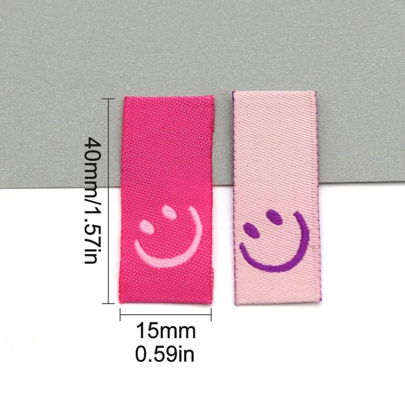 Πολύχρωμες Ετικέτες Smile Face 50τμχ Ετικέτες Ρούχα για Χειροποίητη Βαμβακερή Χειροποίητη Ετικέτα για Παιδικά Ρούχα Ράψιμο Αξεσουάρ Ενδυμάτων
