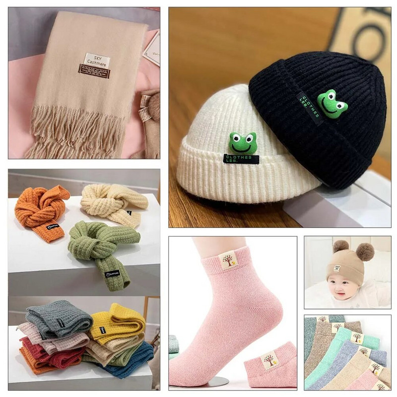 Πολύχρωμες Ετικέτες Smile Face 50τμχ Ετικέτες Ρούχα για Χειροποίητη Βαμβακερή Χειροποίητη Ετικέτα για Παιδικά Ρούχα Ράψιμο Αξεσουάρ Ενδυμάτων