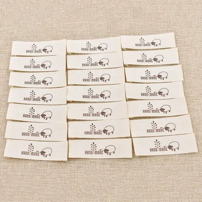 50 τεμ. Μοτίβο με κεντήματα προβάτου κινουμένων σχεδίων που πλένονται Ετικέτες από βαμβάκι Χειροποίητα DIY Craft Τσάντα ενδυμάτων Καπέλο Ράψιμο σε υφασμάτινο Ετικέτες