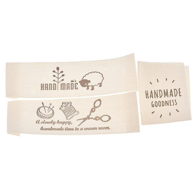 50 τεμ. Μοτίβο με κεντήματα προβάτου κινουμένων σχεδίων που πλένονται Ετικέτες από βαμβάκι Χειροποίητα DIY Craft Τσάντα ενδυμάτων Καπέλο Ράψιμο σε υφασμάτινο Ετικέτες