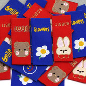 50 τμχ Cartoon Bear Rabbit Χειροποίητες Ετικέτες Ρούχα Ετικέτες για Καπέλο Kawaii Λουλούδι Χειροποίητη Ετικέτα για ρούχα Μπλε Κόκκινο DIY Πρωτοχρονιά