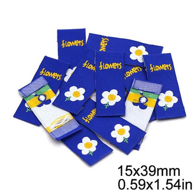 50 τμχ Cartoon Bear Rabbit Χειροποίητες Ετικέτες Ρούχα Ετικέτες για Καπέλο Kawaii Λουλούδι Χειροποίητη Ετικέτα για ρούχα Μπλε Κόκκινο DIY Πρωτοχρονιά