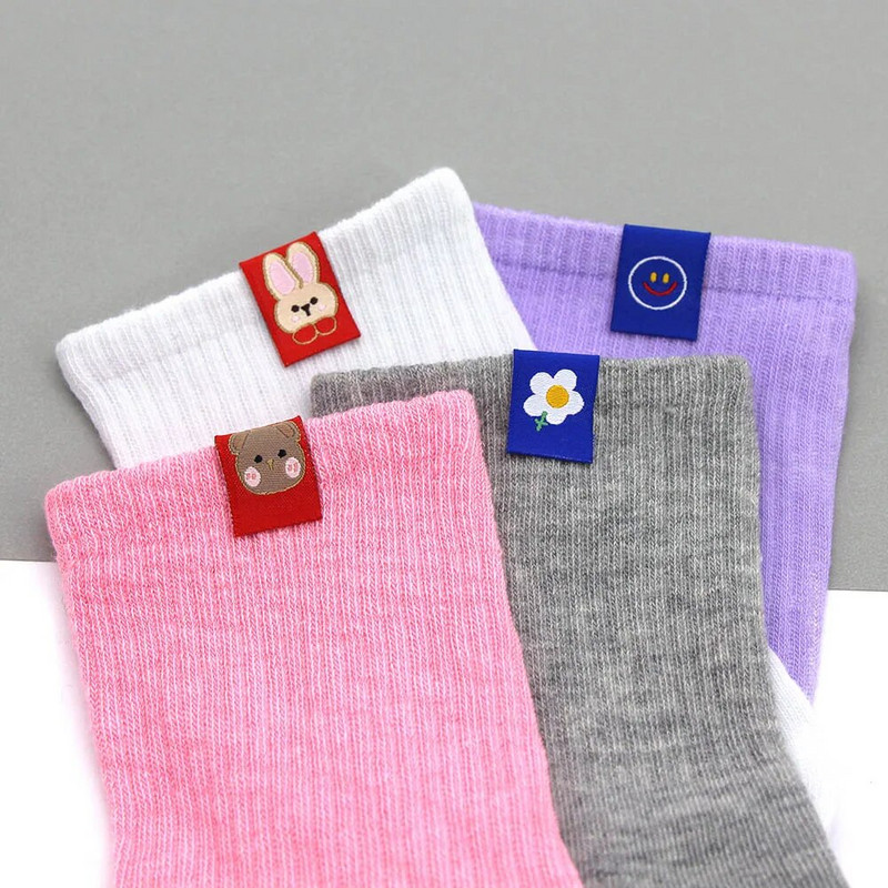 50 τμχ Cartoon Bear Rabbit Χειροποίητες Ετικέτες Ρούχα Ετικέτες για Καπέλο Kawaii Λουλούδι Χειροποίητη Ετικέτα για ρούχα Μπλε Κόκκινο DIY Πρωτοχρονιά