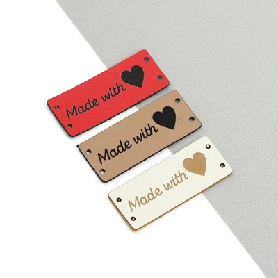 20Gb Ādas Etiķetes Roku darbs Ar Mīlestību Uzlīmes Apģērbam Roku darbs Uzlīmes Adīšana Cepures Somas Dāvanas Apģērbu Aksesuāri 2x5CM