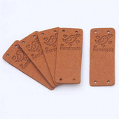 10 buc/set realizat manual cu etichete pentru păsări etichete pentru haine etichete din piele PU lucrate manual, pălării, pungi, etichete de cusut, accesorii pentru îmbrăcăminte
