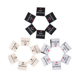 20 buc. Etichetă manuală Etichete pentru haine, alb, negru, realizate cu dragoste, etichete pliabile țesute pentru decorarea hainelor Accesorii de cusut 4x2cm