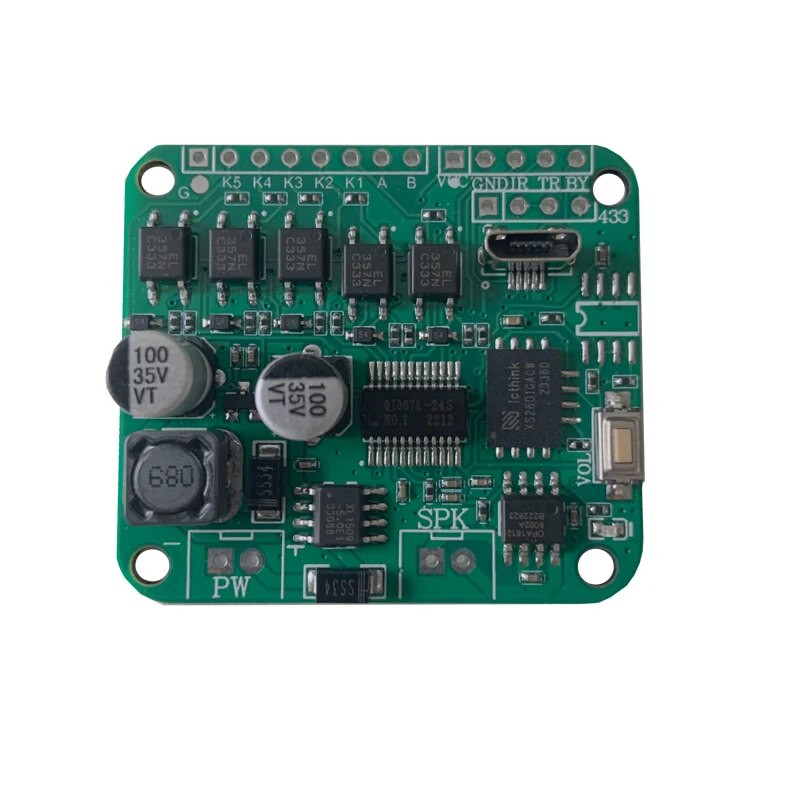 Vairāku trigeru skaņas MP3 modulis, 4 veidu balss atskaņošanas PCB, UART I/O skaņas plates atbalsts Micro USB lejupielāde