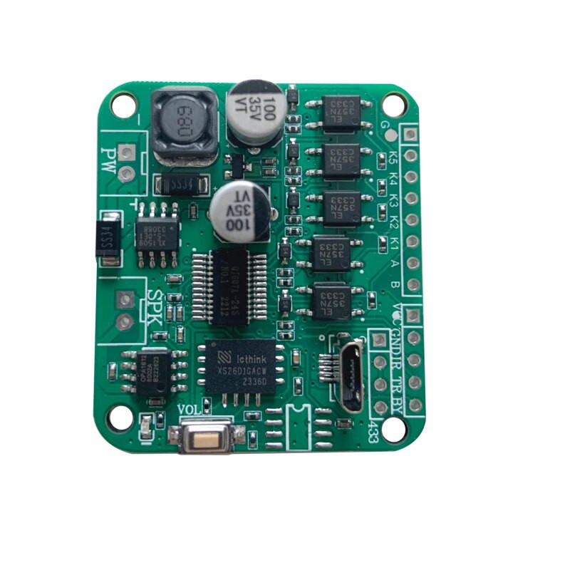 Vairāku trigeru skaņas MP3 modulis, 4 veidu balss atskaņošanas PCB, UART I/O skaņas plates atbalsts Micro USB lejupielāde