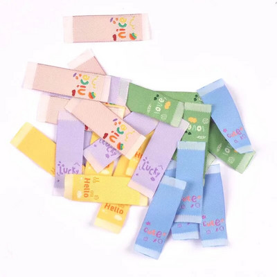 Sreća/Lijepo/Slatko tiskane naljepnice za DIY pribor za šivanje Odjevni predmeti Tkanina za cipele Torba Oznaka za odjeću Rukotvorine 50 kom 1,5x4 cm