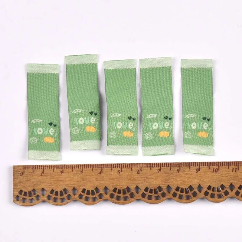 Noroc/Drăguț/Etichete imprimate pentru bricolaj Accesorii de cusut Îmbrăcăminte țesătură Pantofi Geantă Etichetă pentru haine Artizanat manual 50 buc 1,5x4cm