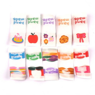 50 buc. Etichete de broderie Macaron Color castel/balon/dragoste pentru haine genți accesorii de cusut etichete pentru articole de îmbrăcăminte lucrate manual