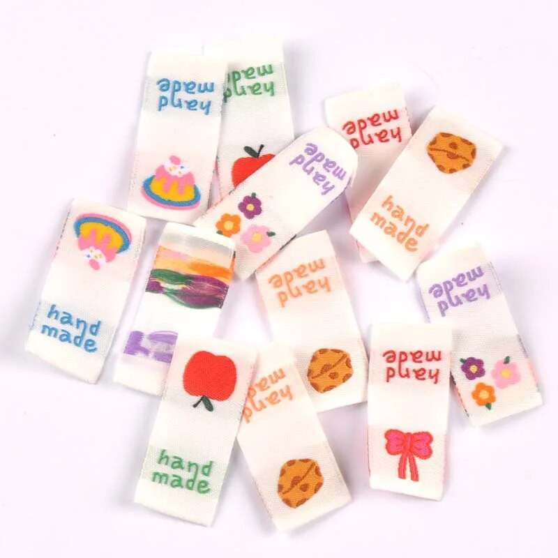 50 τμχ Ετικέτες Macaron Color Castle/Balloon/Love Ebroidery για τσάντες ρούχων Αξεσουάρ ραπτικής Χειροποίητα προμήθειες ενδυμάτων Ετικέτες