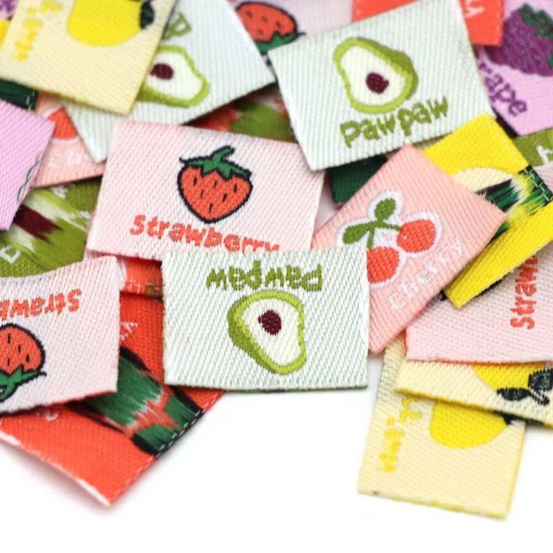 50τμχ Χειροποίητες Ετικέτες Ετικέτα Ρούχα Φράουλα Κεράσι Χειροποίητη Ετικέτα για παιδικά Ρούχα Ετικέτες Ράψιμο Φρούτων Καρφάκια DIY 15*40mm