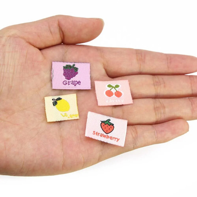 50τμχ Χειροποίητες Ετικέτες Ετικέτα Ρούχα Φράουλα Κεράσι Χειροποίητη Ετικέτα για παιδικά Ρούχα Ετικέτες Ράψιμο Φρούτων Καρφάκια DIY 15*40mm