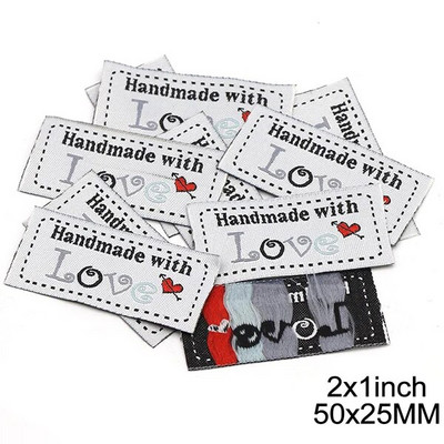 50 buc etichete pentru haine cu zâmbet mare Etichete colorate lucrate manual pentru îmbrăcăminte, cusut, artizanat, bumbac, realizat manual, eșarfă, pălării, pungi 47x25 mm