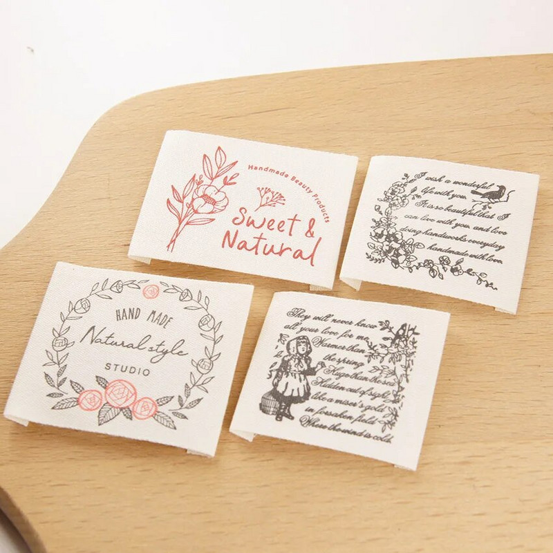 Βαμβακερή χειροποίητη υφασμάτινη ετικέτα Ευρωπαϊκή ρετρό ετικέτα ράψιμο DIY αξεσουάρ