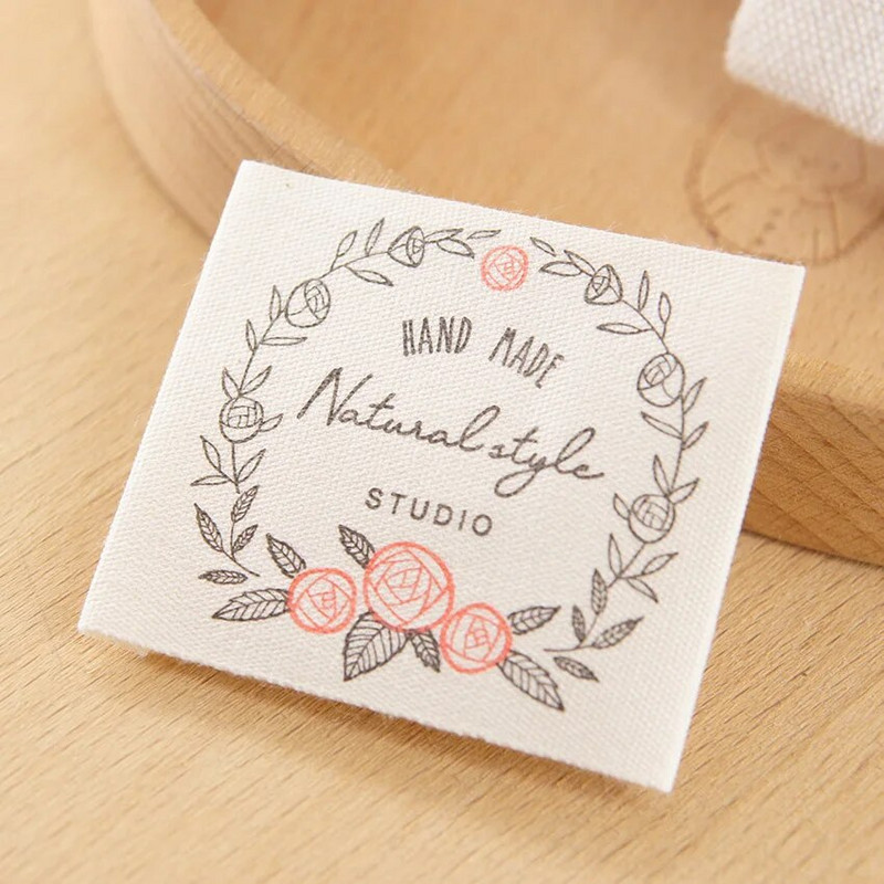 Βαμβακερή χειροποίητη υφασμάτινη ετικέτα Ευρωπαϊκή ρετρό ετικέτα ράψιμο DIY αξεσουάρ