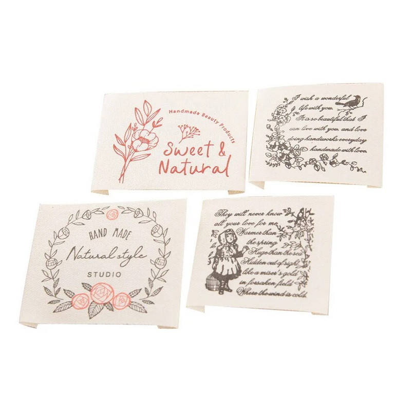 Βαμβακερή χειροποίητη υφασμάτινη ετικέτα Ευρωπαϊκή ρετρό ετικέτα ράψιμο DIY αξεσουάρ