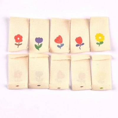 50pcs Mixed Cartoon Flower Handmade Woven Label For Clothing Care Labels Shoes Bags Garment Tags 40x20mm CP3616