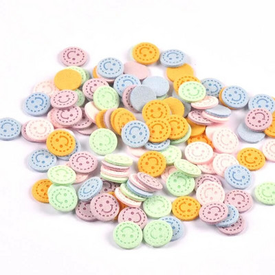 50Pcs Mini Smile Embossing Round Labels For DIY Clothes Sewing Supplies Handmade Bags Hats Accessories Child Garment Tags C3528
