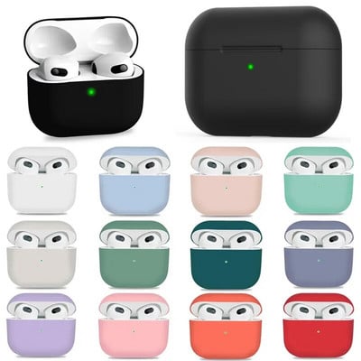 Калъф за AirPods Pro 2 3 Течен силиконов калъф Защитен капак Ултратънък прост мек защитен капак за airpods 3-то поколение