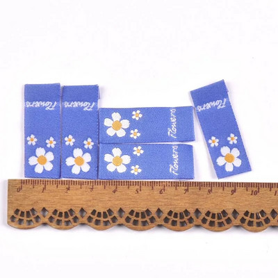 Model de flori mixte 50 buc etichete țesute manual pentru îmbrăcăminte eșarfe etichete pantofi genți etichete pentru îmbrăcăminte 15x40mm CP3504