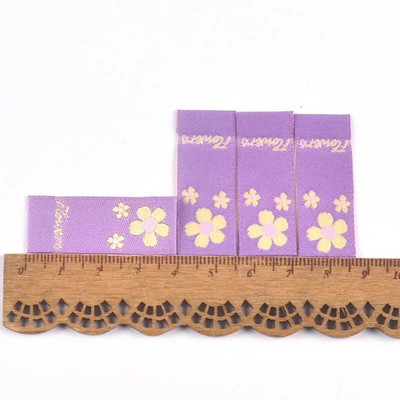 Model de flori mixte 50 buc etichete țesute manual pentru îmbrăcăminte eșarfe etichete pantofi genți etichete pentru îmbrăcăminte 15x40mm CP3504