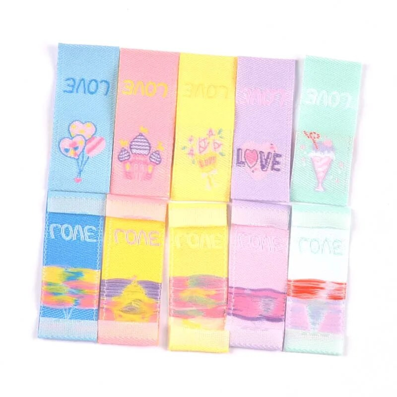 Armastuse õhupalli muster 50 tk Käsitsi valmistatud kootud etikett rõivastele sallsildid kingad kotid rõivasildid 15x40 mm CP3501