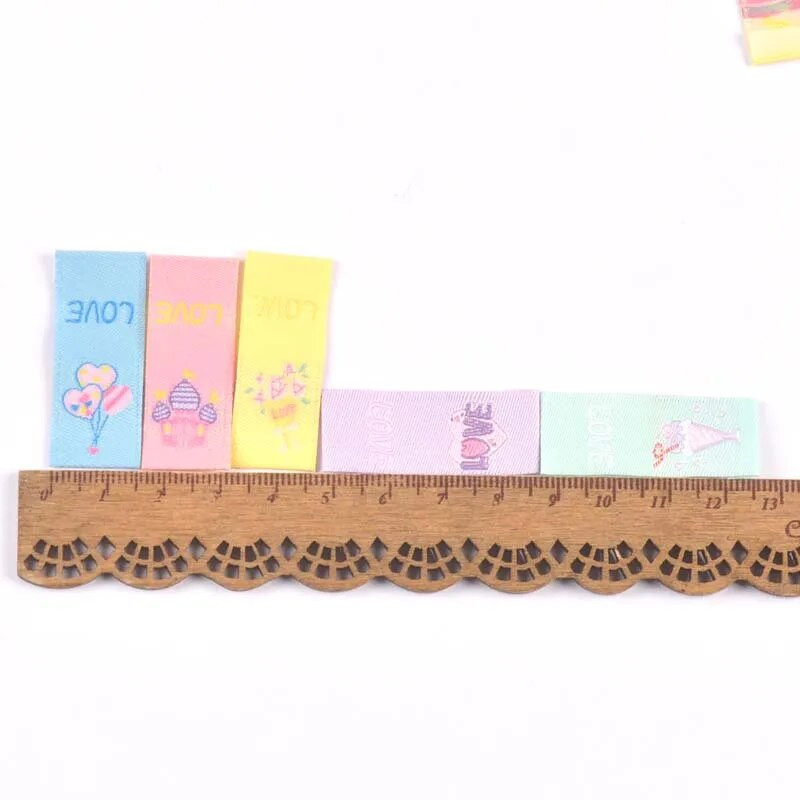 Armastuse õhupalli muster 50 tk Käsitsi valmistatud kootud etikett rõivastele sallsildid kingad kotid rõivasildid 15x40 mm CP3501