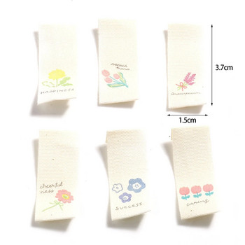 100PCs полиестерен етикет етикет правоъгълник цвете модел детски анимационни чанти за дрехи шапки Направи си сам шевни консумативи материал 3.7x1.5cm