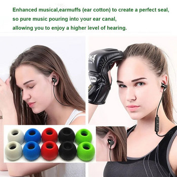 2 τεμ /1 ζεύγος ANJIRUI TS400 S//M/L 4,9 χιλιοστά μονωτικές άκρες αφρού για ακουστικά ακουστικών για ακουστικά ακουστικά βελτιωμένα μπάσα C σετ μαξιλαράκια αυτιών