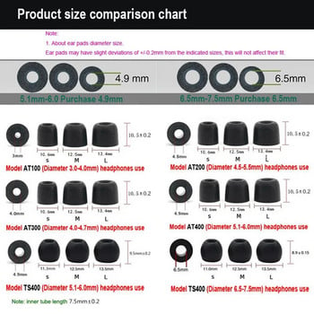 2 бр. /1 чифт ANJIRUI TS400 S//M/L 4,9 mm изолационни накрайници от пяна за слушалки за поставяне в ушите, слушалки, слушалки, усилен бас, C комплект Подложки за уши