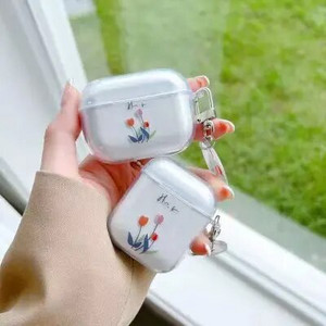 Potrivit pentru Apple Bluetooth ins flower AirPods Pro a doua husă de protecție husă moale transparentă Pentru Air Pods 1/2/3 generație