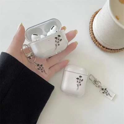 Potrivit pentru Apple Bluetooth ins flower AirPods Pro a doua husă de protecție husă moale transparentă Pentru Air Pods 1/2/3 generație