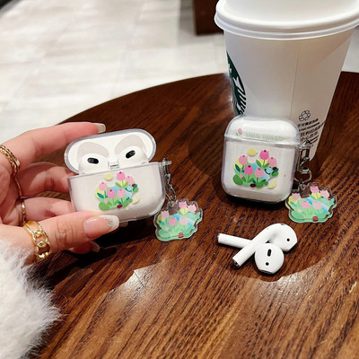 Potrivit pentru Apple Bluetooth ins flower AirPods Pro a doua husă de protecție husă moale transparentă Pentru Air Pods 1/2/3 generație