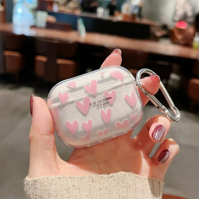 Coloful Heart austiņu futrālis AirPods 1 2 3 Pro 2. maciņiem Flower Glitter TPU priekš AirPods 3 2 1 Bluetooth austiņu uzlādes kaste